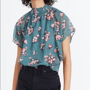 Madewell Mockneck Top in Butterfly Garden